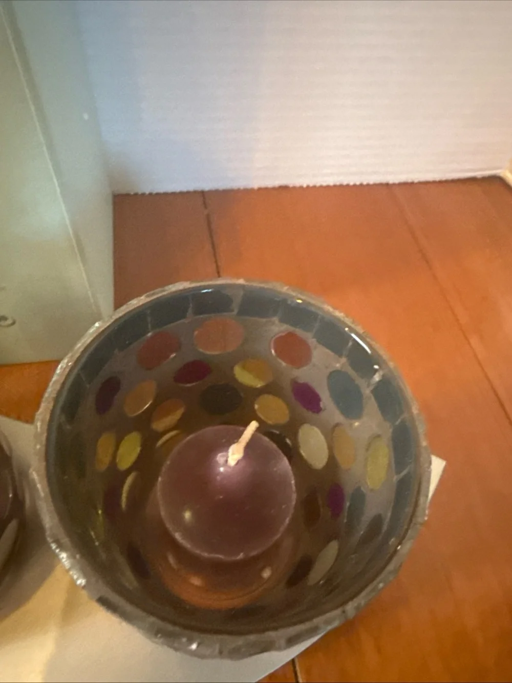 VTG retired PartyLite Miranova mosaic centerpiece Candle Holder model P90794